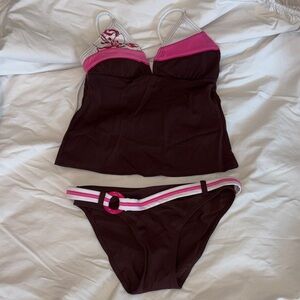 Hula Honey Pink and Brown Bikini Set